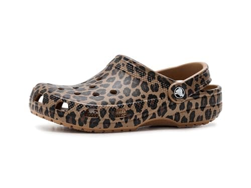 Image of Crocs Unisex Kids, Classic Animal Clog K, Sepia/Leopard, 3 UK