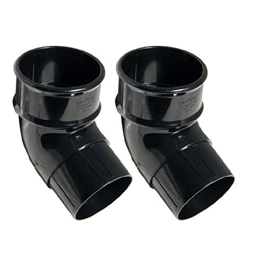 Image of FLOPLAST 68mm Round Gutter Pipe 112 Degree Offset Bend - Black - Pack of 2