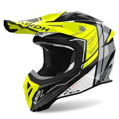 Image of Airoh Aviator Ace 2 Engine Motocross Helmet, black/grey/yellow, XS (53/54)