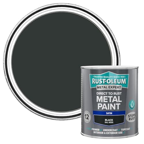 Image of Rust-Oleum Metal Expert Paint Satin Black 750ml