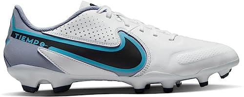 Image of NIKE Women's Tiempo Legend 9 Academy Mg Sneaker, White Black Baltic Blue Pink Blast, 8 UK