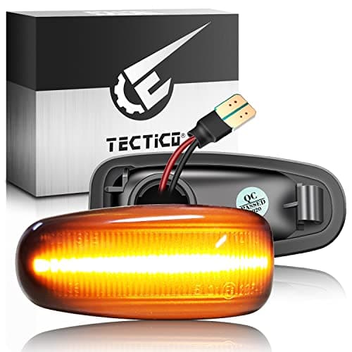 Image of TECTICO LED Dynamic Side Indicator Amber Yellow Compatible with Mercedes Benz W210 W202 W208 R170 Vito W638 etc, 2 Lamps