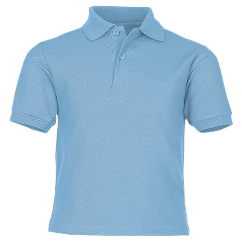 Image of Fruit of the Loom Kids’ Short Sleeved Polo Shirt - Blue - 9 Years