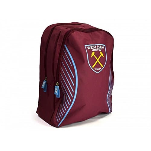Image of West Ham FC Official Football Swerve Backpack/Rucksack (One Size) (Claret/Blue)
