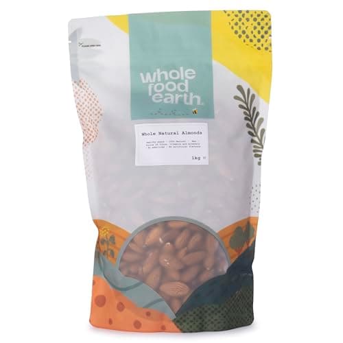 Image of Wholefood Earth Whole Natural Almonds 1 kg | GMO Free | Natural | High Fibre | Source of Protein