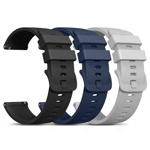 Image of Oumida 3 Pack Quick Release Watch Straps Width 22mm Watch Straps for Men Women, Soft Silicone Replacement Sport Replacement Wristbands