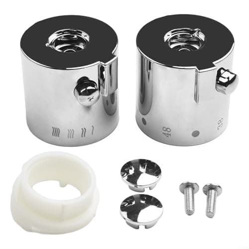 Image of VersaGenius A Pair Shower Temperature Control Handle, Bath Tub Faucet Control Knob for SMA Thermostatic Bath Shower Mixer, 38°C Marked 24 Teeth 40Mm Diameter for Bath Mixer Valve