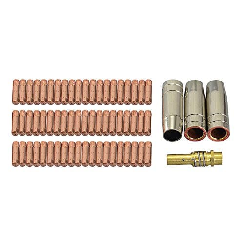 Image of RIVERWELD MIG MAG Co2 Contact Tips M6 140.0059 0.8mm Conical Gas Nozzle 145.0075 Tip Holder 002.0078 kit for MB15 15AK Welding Torch 64pcs