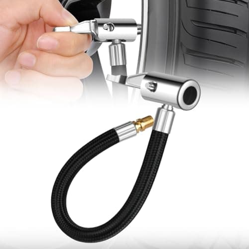 Image of URAQT Tire Valve Extension Tube, 220 PSI Tyre Inflator Hose Replace, Portable Compressor Air Expansion Hoses, Rubber Air Hose Tyre Pressure Gauge Hose for Car Motorcycle Bicycle Tyre Pressure Gauge