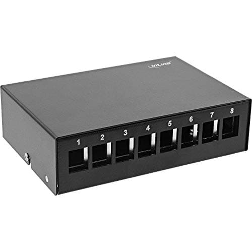 Image of InLine® Patch Panel Box Surface-Mounted for 8X Keystone RJ45 Metal Black RAL9005