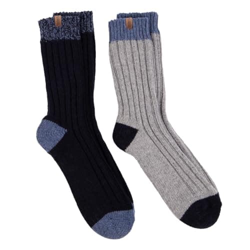 Image of totes toasties® Mens Chunky Twist Wool Blend Boot Socks (Twin Pack)
