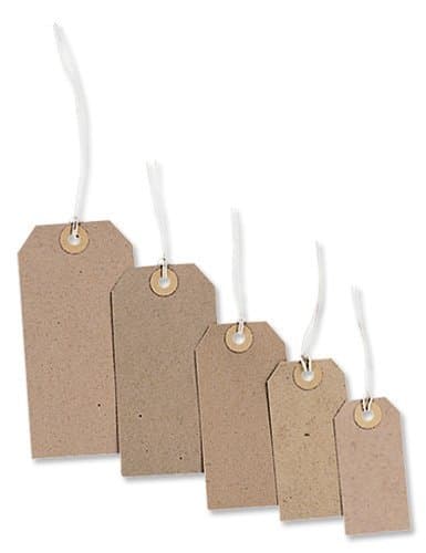 Image of 2X Strung Tag 82x41mm Buff [Pack of 1000]
