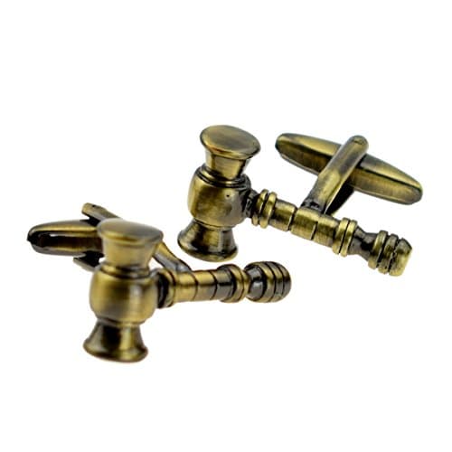 Image of Satin Finish Golden Auctioneers Gavel Cufflinks Presented in a Cufflink Box