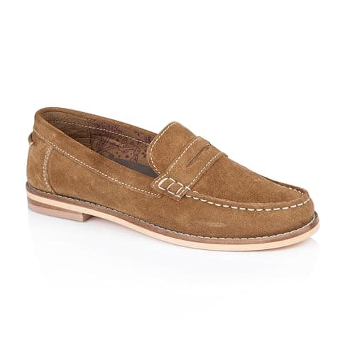 Image of Silver Street London Ellie Premium Suede Leather Women's Loafers & Moccasins Extra Padded Breathable Summer Shoes for Women Comfortable Moccassins Slip On Flats, Tan, UK 4