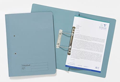 Image of Exacompta - Ref 346-BLUZ - Guildhall - Document Spiral Files, 285gsm Medium Weight Spring Manilla, 355x250mm, Metal Spring Mechanism, Blue Angel Certified - Blue, Pack of 25