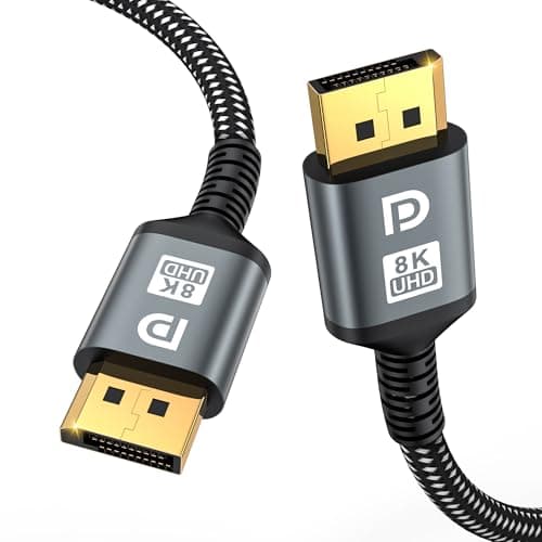 Image of jojobnj 16K DisplayPort Cable 0.5M, High Speed Gold-Plated DP to DP for Gaming Monitor, HDR/HDCP/FreeSync/G-Sync