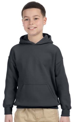 Image of Gildan Kids Youth Hooded Sweatshirt, Style G18500B, Charcoal, L