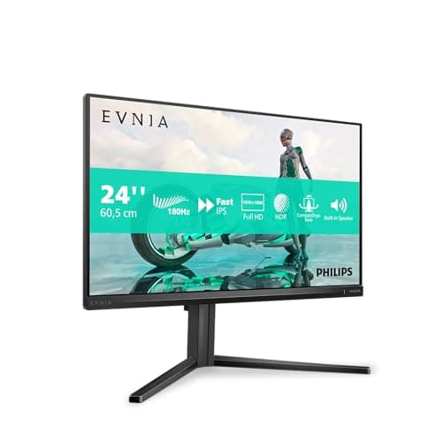 Image of Philips Evnia 24M2N3200AM - 24 Inch Full HD Gaming Monitor, 180 Hz, 1 ms, FreeSync Prem., G-Sync comp., HDR10 (1920 x 1080, 2 x HDMI 2.0, 1 x DisplayPort 1.4) Black/Grey