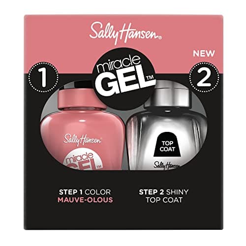 Image of Sally Hansen Miracle Gel Duo Pack, Mauve-Olous and Top Coat, Gel-Like Nail Polish, NO UV Light Required, Chip-Resistant, Long Lasting - Up to 8 days, Easy to Use, Salon Quality Results, Vegan Formula