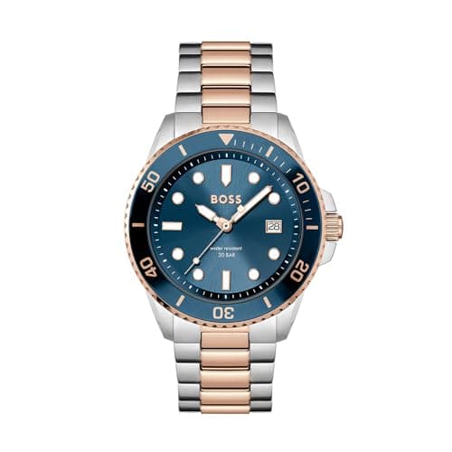 Image of BOSS Analogue Quartz Watch for Men ACE Collection with Two-Tone Stainless Steel Bracelet - 1514012