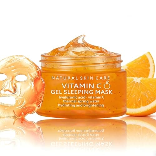 Image of Vitamin C Sleeping Face Mask, Overnight Hydrating Face Mask with Hyaluronic Acid, Moisturising Gel Night Face Mask, Korean Sleeping Mask Skincare for Smooth Radiant Skin, Hydrating Overnight Mask 150g