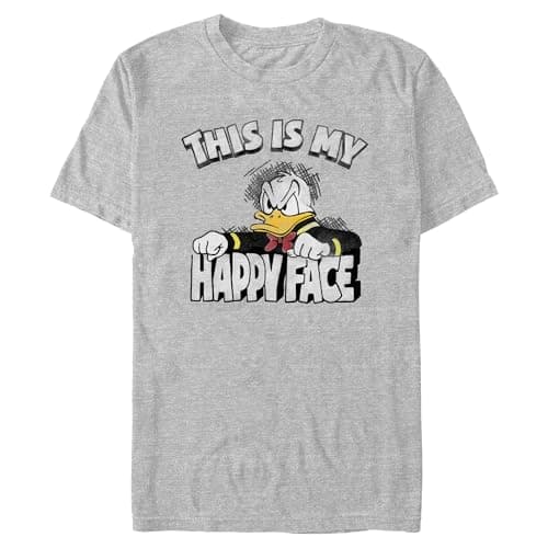 Image of Disney mensDSSC032MSC3P1XXDisney Men's Donald Duck T-Shirt Crew Neck Short Sleeve T-Shirt - Gray - XXL