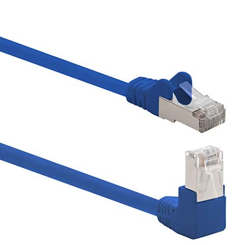 Image of 1aTTack.de 366199 Cat.6 network cable angle 90 degrees 3.0 m - blue - 1 piece - Cat6 patch cable (SFTP PIMF) 1000Mbit/s Rj 45 connector - 1 x 3.0 m meter blue