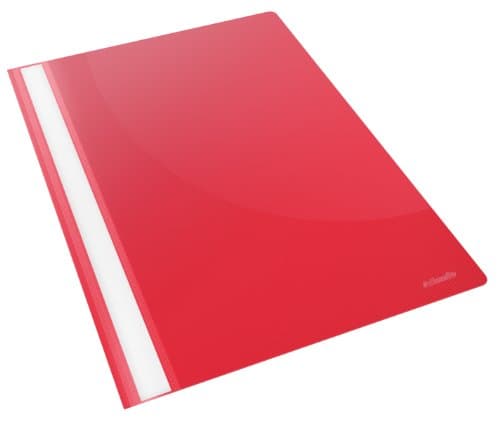 Image of Esselte A4 Plastic Report Files, Pack of 25, 160 Sheet Capacity, VIVIDA Red, VIVIDA Range, 15385