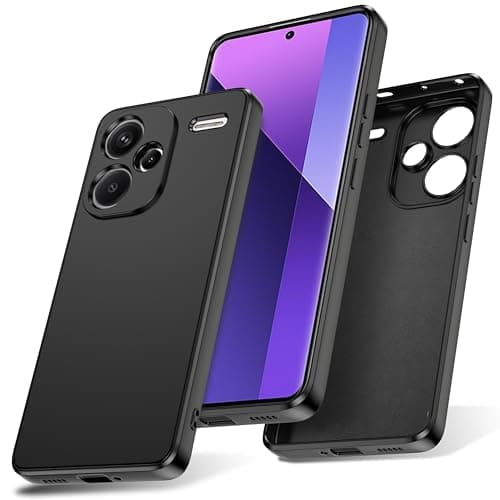Image of Watana for Xiaomi Redmi Note 13 Pro Plus 5G Case, Soft-Touch Silicone Phone Case, Shockproof, DustProof, Antiskid Full Body Armour Phone Cover with Microfiber Lining for redmi note 13 Pro+,Black