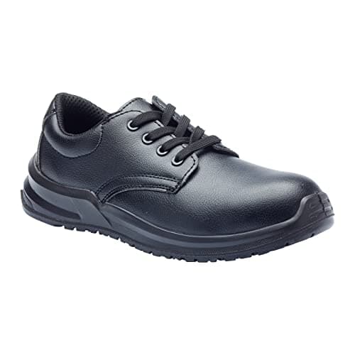 Image of Blackrock Lace-Up Safety Shoes, Mens Womens Steel Toe Cap, Chef, Nursing, Orthopedic, Non-Slip Work Shoes, Work Utility Footwear, Hygiene, Catering, Kitchen Anti-Slip - Size 12 Black