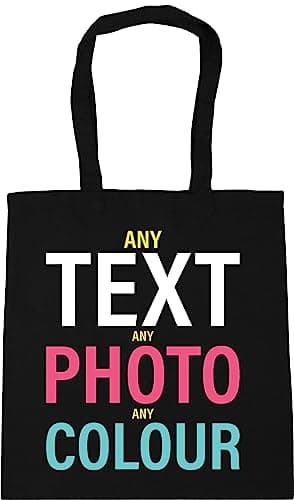 Image of Hippowarehouse Personalised Tote Shopping Gym Beach Bag 42cm x38cm, 10 litres