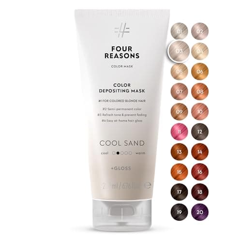 Image of FOUR REASONS Color Mask, Cool Sand Blonde (27 Colours) – Hair Gloss & Colour Depositing Conditioner – Semi Permanent Hair Toner for Colour-Treated Hair Color For Women – Vegan & Cruelty-Free – 200 ml