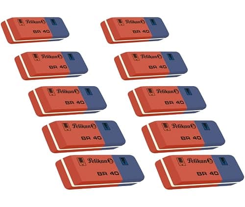 Image of Pelikan BR40 Rubber Eraser (Blue/Red, 10 Erasers)