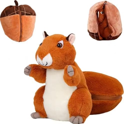 Image of Tikwisdom Brown Nutty Squirrel Plush Toy, Super Soft Stuffed Animal for Jungle Theme, Decoration, Cuddle, Gift for Boys and Girls, 25cm