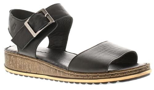 Image of Hush Puppies Female Ellie Wide Sandal, Black, 5