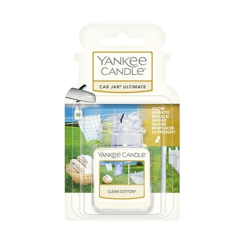 Image of Yankee Candle Car Jar Ultimate Scented Air Freshener | Clean Cotton | 4 count