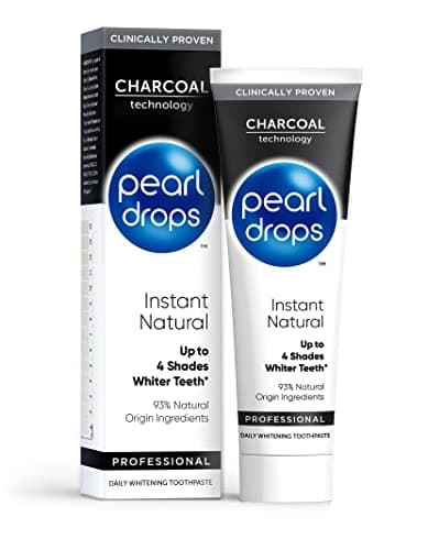 Image of Pearl Drops Professional Daily Toothpaste with Charcoal, Up to 4 Shades Whiter Teeth, Natural Formula, Enamel Protection, Freshens Breath, 75ml