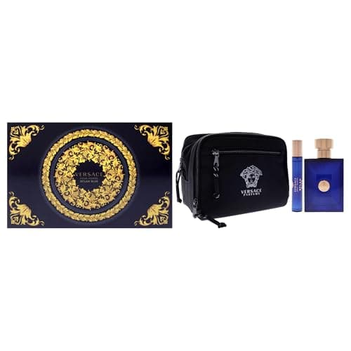 Image of Versace Dylan Blue Eau de Toilette Gift Set 2025-100ml EDT, 10ml Travel Spray and Toiletry Pouch