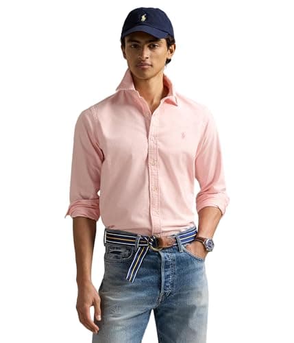 Image of POLO RALPH LAUREN Men's Classic Fit Garment-Dyed Oxford Shirt, Rose, XL