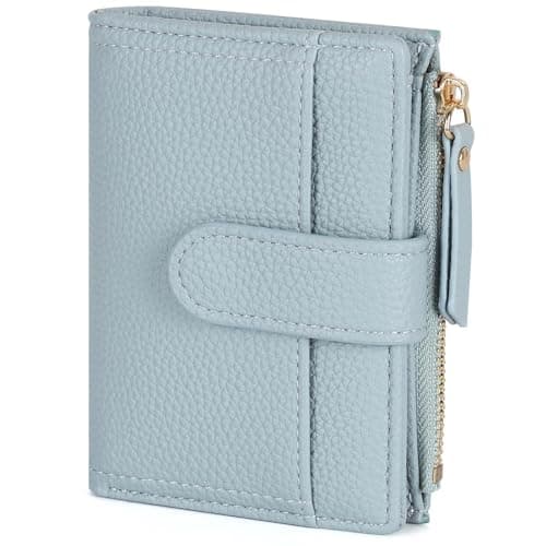 Image of RRANCharltu Purses for Women Small Women Wallets Soft Leather Ladies Purse Card Holder with Zipper Coin Pocket and Multiple Card Slots, Light Blue
