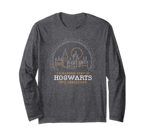 Image of Harry Potter Christmas Knit Hogwarts Long Sleeve T-Shirt