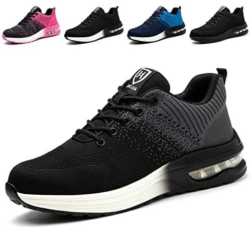 Image of Lightweight Safety Shoes Men Women Steel Toe Trainers Work Shoes Breathable Non Slip Industrial Work Boots Grey 8 UK 42 EU 260