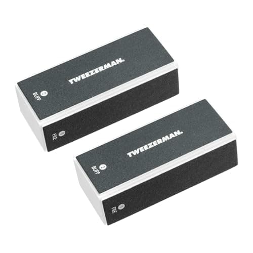 Image of Tweezerman Nail Buffing Block, 4 Sided Buffer Blocks for Filing, Buffing, Smoothing, and Shining Nails, (Pack of 2)