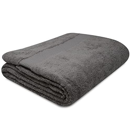 Image of Towelogy® Super Soft Luxurious Bath Sheets Extra Large 100% Egyptian Cotton Bathroom Shower Towel Super Absorbent Hotel Quality Fade Resistant 90x140cm | Machine Washable (Charcoal Grey, 1)