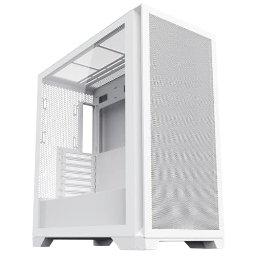Image of CiT Pro Creator XR White Mid-Tower ATX PC Gaming Case - Ultra-Fine Metal Mesh Front Panel, Tempered Glass Side Window, Supports 360mm Radiators & Up to 10 Fans, USB Type-C 10Gbps | White