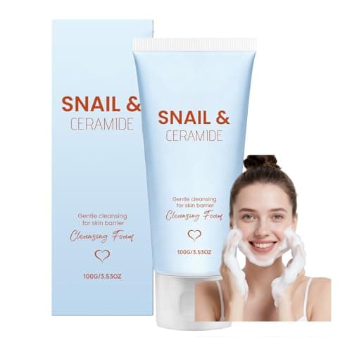 Image of Korean Snail Mucin Face Wash, Snail Silky Deep Cleansing Foam, Ceramide Cleansing Foam, Snails Rescue Purifying Face Wash for Oily Skin, Deep Pore Purifying & Hydrating Skin Care, Moisture Lock (1P)