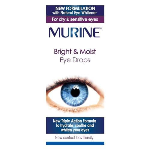 Image of Murine Bright & Moist Eye Drops to Whiten Eyes as Well as Hydrating and Soothing Dry and Sensitive Eyes, 15ml