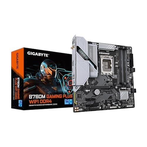 Image of GIGABYTE GAMING PLUS WIFI DDR4 LGA 1700 Intel B760 M-ATX Motherboard with DDR4, 2 x M.2, PCIe 4.0, USB 3.2 Gen 1 Type-C, WiFi 6GbE LAN, Q-Flash Plus, PCIe EZ-Latch