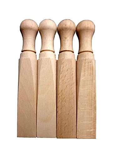Image of 4X Wooden Door Wedge Beech Wood Door Stopper Jammer Pack of 4 Natural BPA and Plastic Free