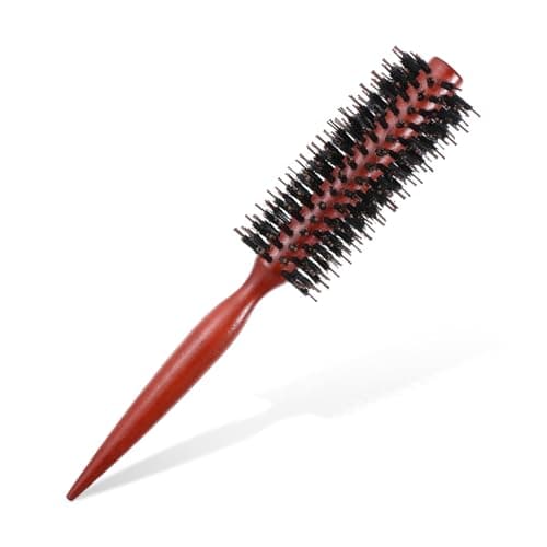 Image of LIQWEI Small Boar Bristle Round Brush, Small Round Brush, Boar Bristle Hair Brushing, Roll Brushes for Blow Drying, Travel Brushes for Women for Wet or Dry Hairs for Styling Short, Fine Hair